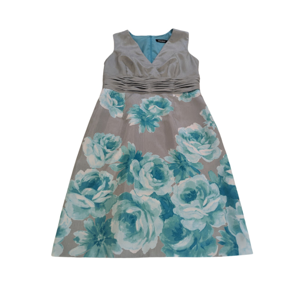Ellen Tracy Dress 8 Floral Sheath Wedding Guest Pockets Cocktail Church